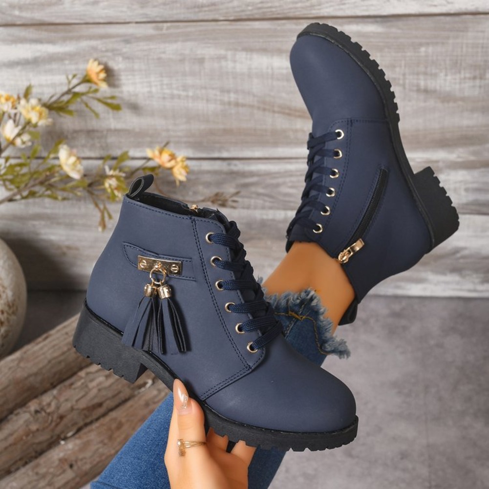Tassel Fringe Trim - Sepatu Bot Wanita Model Tali dengan