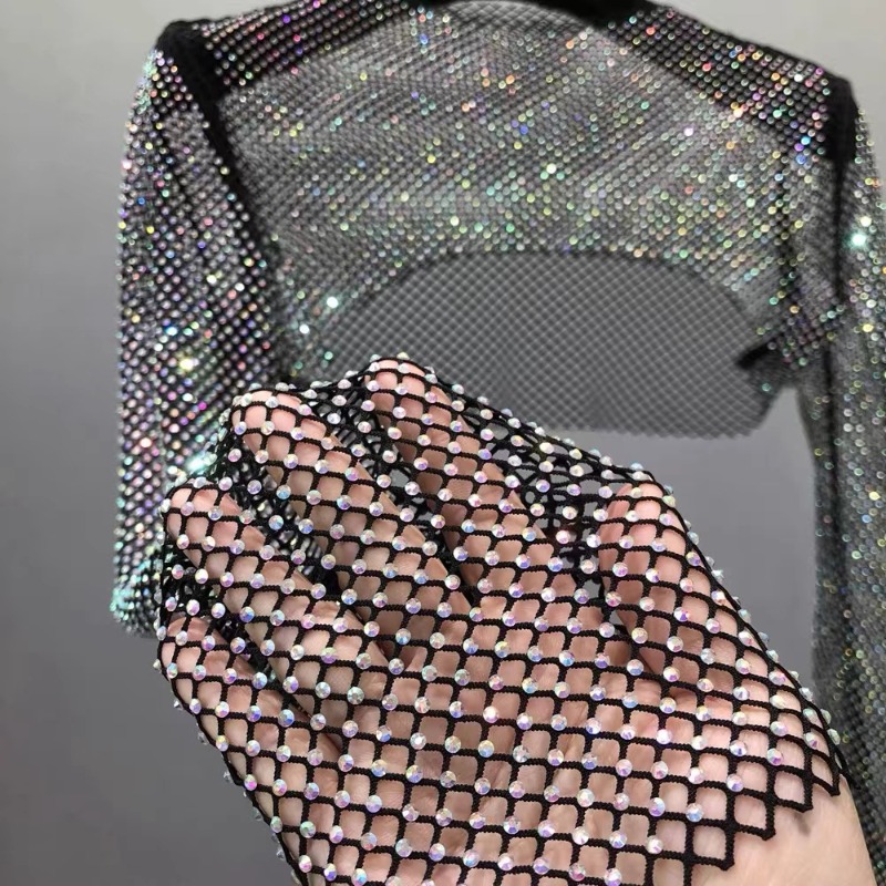 50x120cm pita jaring berlian i - Crystal Mesh Fabric ulasan dan harga